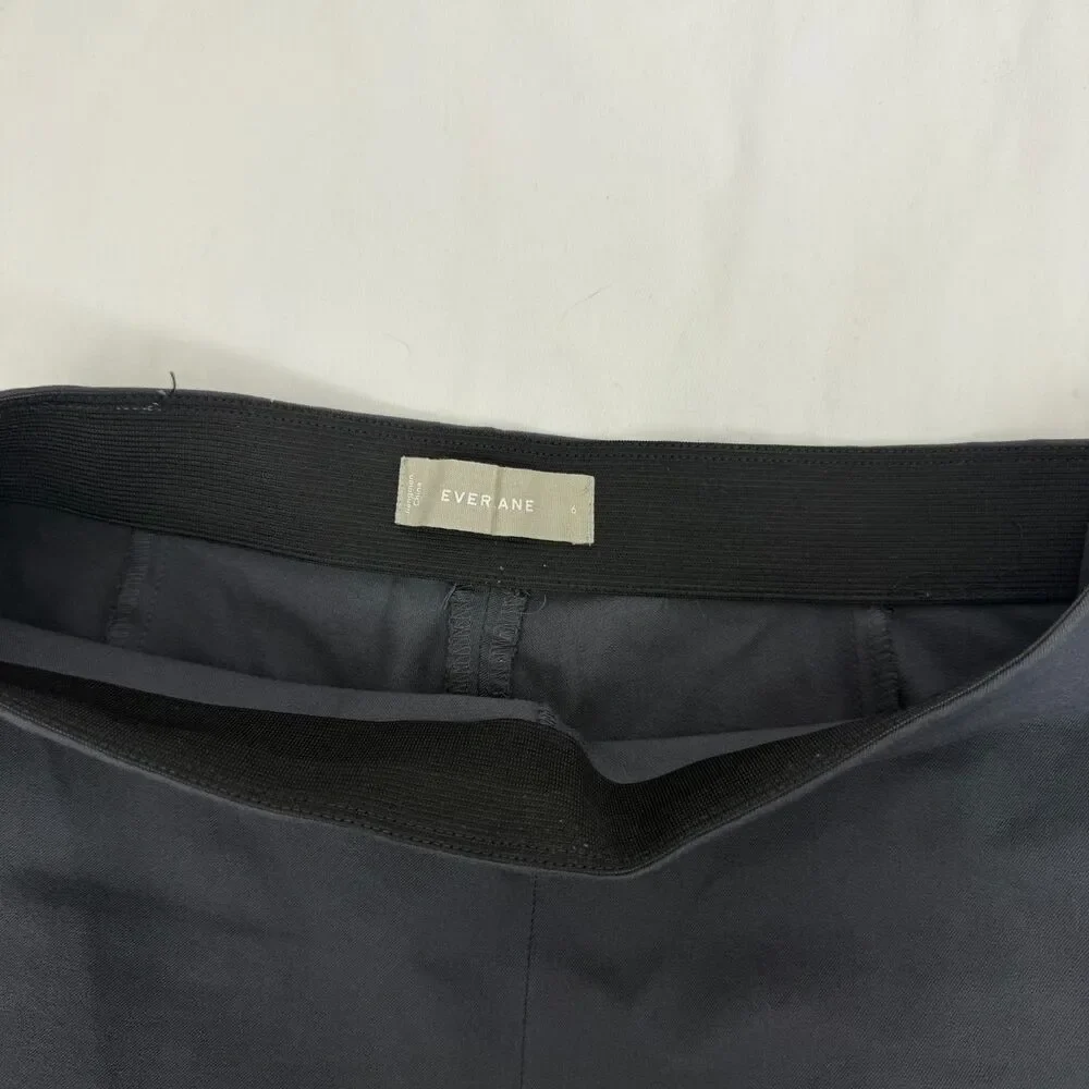 EVERLANE The Side-Zip Stretch Cotton Pant 6 Slate Grey Slim Minimalist EUC B46